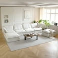 thumbnail image 3 of bokifol U Shaped Couch,Modular Sectional Sofa,6-Seater Comfy Cloud Couch with Storage Ottoman,Deep Seat Couches for Living Room,White, 3 of 11