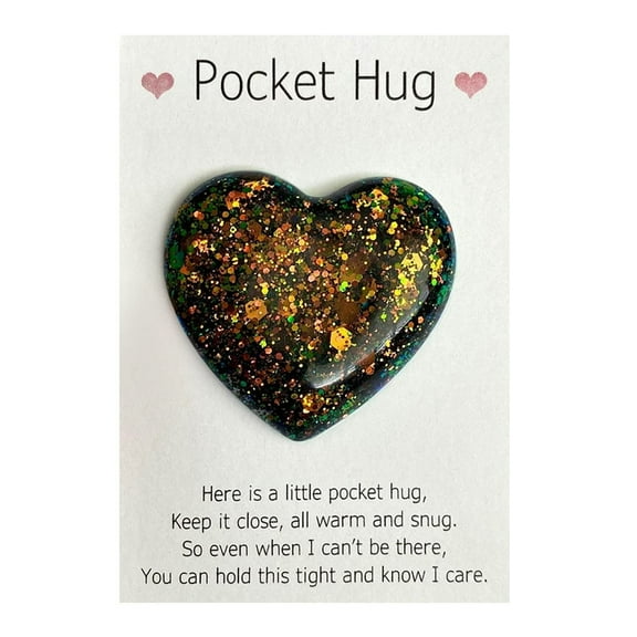 Dengmore Pocket Hug Token Little Heart Alloy Heart Token Long Distance Hug Card Greeting Cards Keepsake for Friends Colleagues Family Distance Social Present During Lockdown