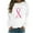 White, variant on WREESH Women's Breast Cancer Awareness Sweatshirt Long Sleeve Love Letter Graphic Casual Top Black