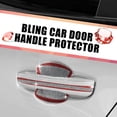 thumbnail image 2 of 10pcs Bling Car Door Handle Door Bowl Protector Car Handle Cover Faux Crystal Car Stickers Auto Decals Red Silver Tone, 2 of 6