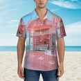 thumbnail image 3 of Hawaiian Shirt for Men - Pastel Pink Beach Cafe Casual Summer Beach Shirts Mens Short Sleeve Button Shirts, 3 of 7