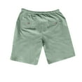 thumbnail image 5 of cllios Men's Linen Bermuda Shorts Big and Tall Casual Elastic Waist Loose Fit Summer Basic Knee Length Beach Short with Pockets, 5 of 6