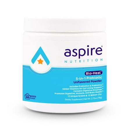 Aspire Nutrition Bio-Heal® 5-in-1 Probiotic Powder for Men, Women and Kids