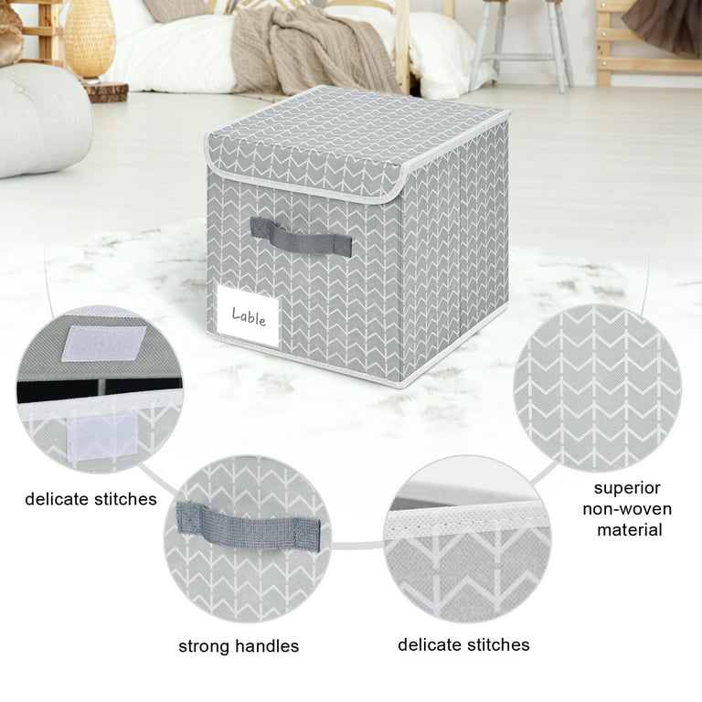 Homsorout Storage Bins with Lids, Fabric Cube Storage Organizer Bins with  Window, Foldable Storage Baskets with Handle, Closet Organizers and Storage  Boxs for Cloth, Toys, Books, DVDs, 3 Packs, Grey 