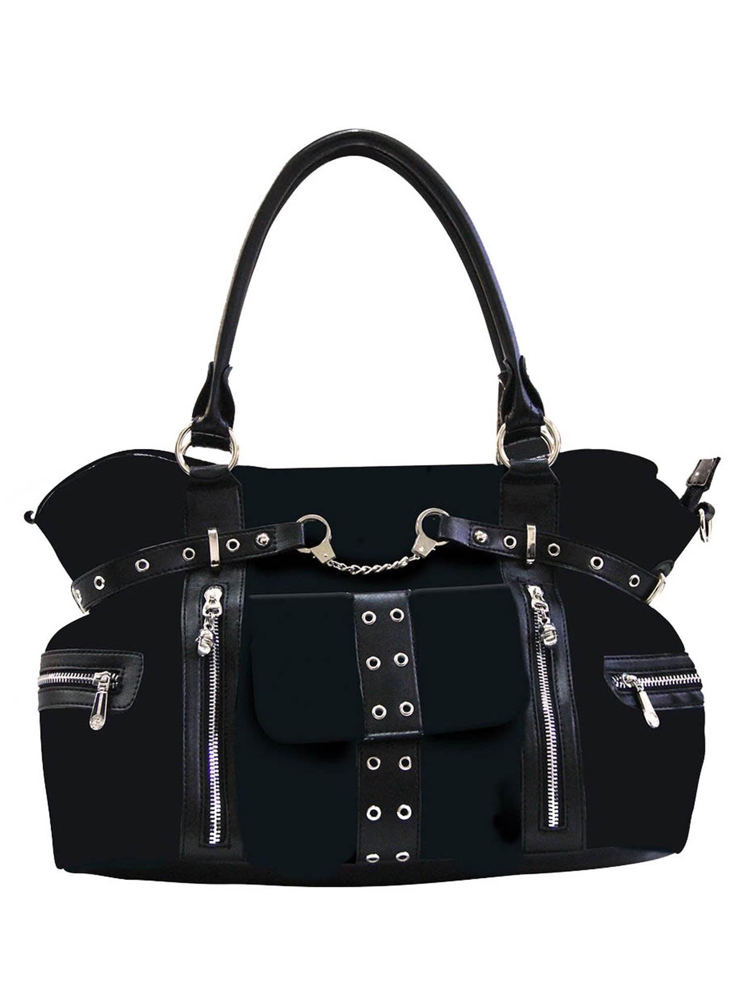 Lost Queen Lost Queen Rise Up Handcuff Vegan Edgy Punk Rock Black Crossbody Bag Purse Walmart Com