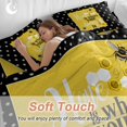 thumbnail image 3 of Yellow Black Bee Queen Size Comforter Set, Home Is Where Your Honey Is Honeycomb Daisy Bedding for All Seasons, 4 Pcs Bed Set, 1Quiltcover (90"x92") ,1Sheet(94"x116"), 2Pillowcases (30"x20"), 3 of 9