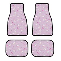 Hello Kitty Car Floor Mats 4PC Set Anti Skid Vehicle Floor Mat Car Carpet for Front Rear Seats Universal Auto Interior Accessories