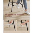 thumbnail image 4 of VASAGLE - Juego de 2 taburetes de Bar con Altura de mostrador con Espalda, Respaldo ergonómico, Piel sintético, Patas de Metal, taburetes de Bar de 24.4 Pulgadas de Alto para Cocina, Isla de casa, 4 of 5