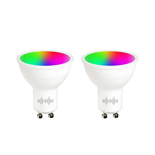 wonder Traditioneel Dageraad helloify GU10 LED Smart, WiFi Light Bulb Compatible with Alexa Google Home,  RGBCW Color Changing, Cool Warm White Dimmable, No Hub Required, 40W  Equivalent, RGB+2700K-6500K, 2 Pack - Walmart.com