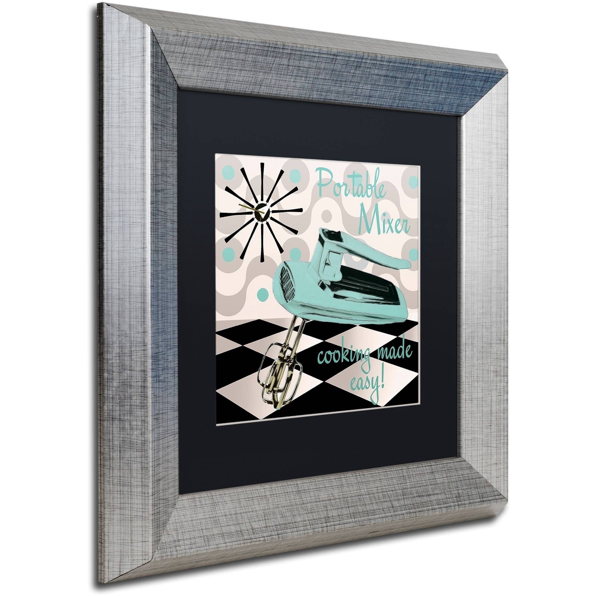 Trademark Fine Art "Fifties Kitchen III" Canvas Art by Color Bakery Black Matte, Silver Frame