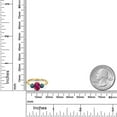 thumbnail image 6 of Gem Stone King 10K Yellow Gold Red Created Ruby and Blue Diamond Engagement Ring for Women | 1.89 Cttw | Oval 8X6MM | Gemstone July Birthstone | Size 6, 6 of 6