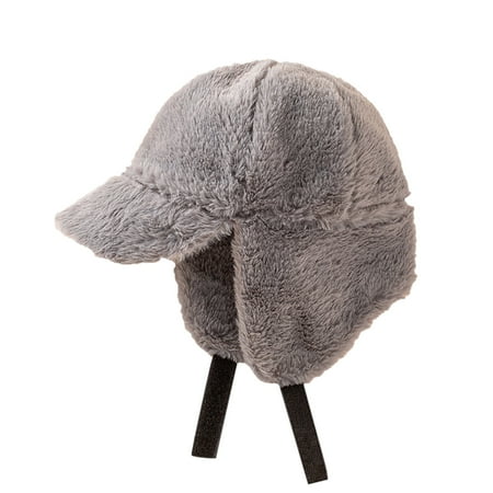 

Toddler Boys Girls Children s Hat Solid Color Imitation Fleece With Eaves Ear Protection Warm Lei Feng Hat