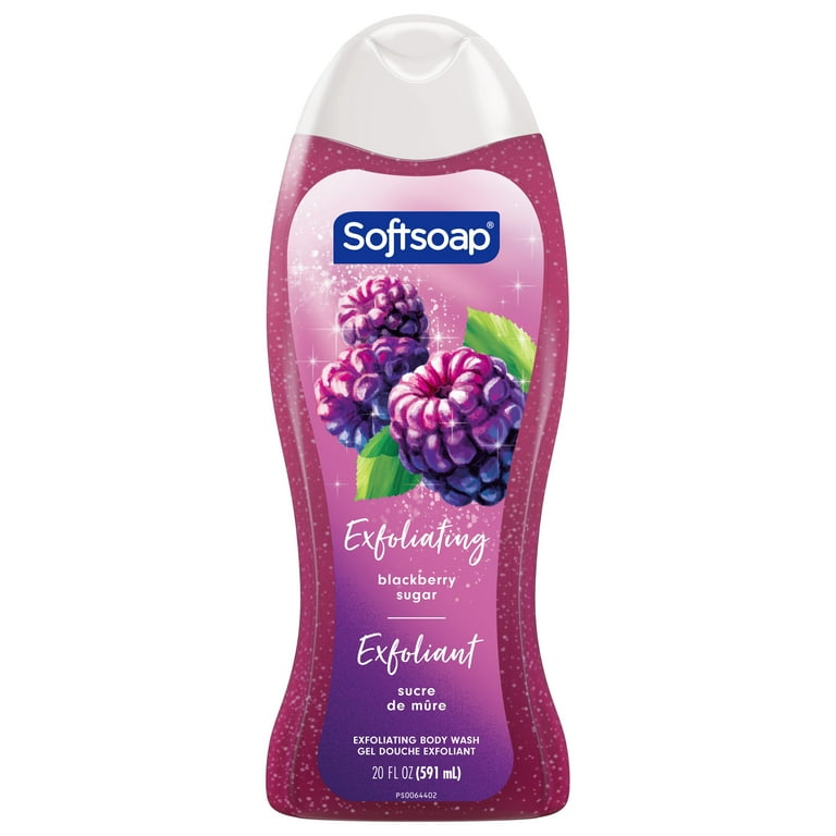 もこ　YOBEK SMOOTH BODY CLEANSER Softsoap Exfoliating Body Wash, All Skin Types, Blackberry