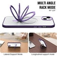 thumbnail image 5 of 2Pcs Case For iPhone 14 with Magnetic Invisible Stand Compatible with MagSafe Translucent Matte iPhone 14 Phone Case with Ring Holder for Women Men,Military Drop Plustection, Purple, 5 of 7