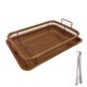 thumbnail image 1 of Bandeja De Hornear Bandeja para hornear en microondas Cestas para barbacoa Herramientas Accesorios para freidoras de aire (rectángulo de bronce) Tmvgtek Libre de BPA, 1 of 6