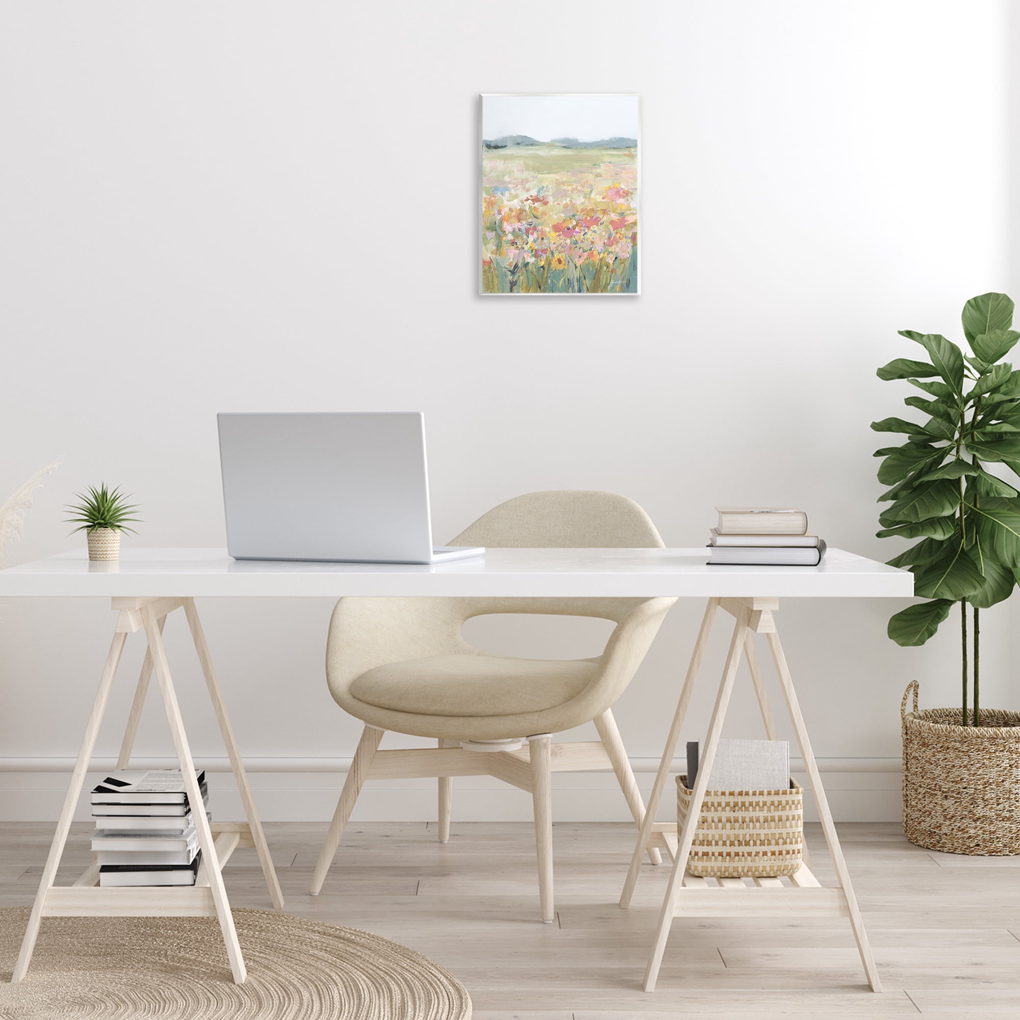 Stupell Industries Soft Wildflower Meadow Landscape Painting Unframed Art Print Wall Art, 11 x 14
