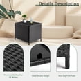 thumbnail image 5 of Hassch 20.8" Square Patio Rattan Side Table with Storage, 27-Gallon Outdoor Wicker Table with Lift-Off Lid, Multi-Functional Deck Organizer, Easy to Assemble, Black, 5 of 9