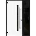 thumbnail image 4 of Front Exterior Prehung Steel Door / Ronex 0144 Grey / Side Exterior Window Sidelite / Entry Metal Modern Painted W36+16" x H80" Right hand Inswing, 4 of 5