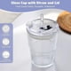 thumbnail image 3 of 2PCS Glass Tumbler with Lid and Straw, 400ml Glass Tumbler with Lid and Straw Ribbed Glass Tumblers,with Leakproof Lid, 3 of 4
