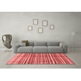 thumbnail image 3 of Ahgly Company Machine Washable Indoor Round Abstract Red Modern Area Rugs, 8' Round, 3 of 4