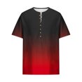 thumbnail image 5 of S-5XL Plus Size Shirts for Men Big & Tall Short Sleeve Tshirts Button Deep V Neck Pullover Gradient Printed Breathable Casual Going Out Tops, 5 of 5