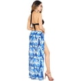 thumbnail image 3 of LA LEELA Women's Bikini Wraps Beach Wrap Sarong Coverup Skirt Bathing suit Swimsuit Swimwear Cover Up for Women One Size Blue, Tie Dye, 3 of 4