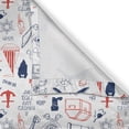 thumbnail image 5 of Ambesonne Pirates Grommet Curtain, Hand Drawn Sailor Theme, 50" x 108", Scarlet Navy Blue White, 5 of 6