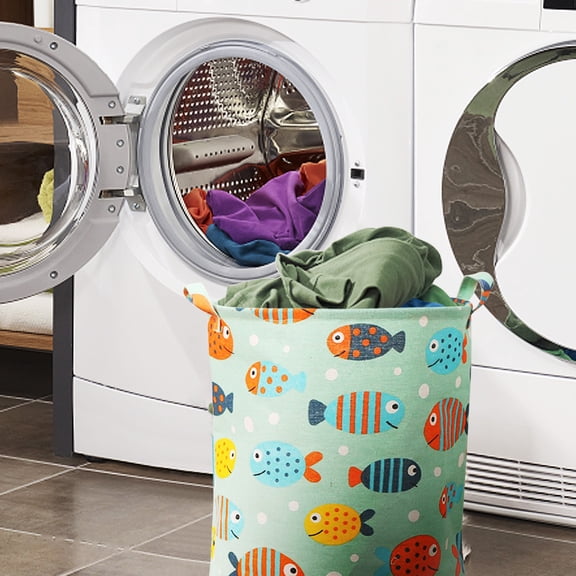 Xuniizn Laundry Basket, Collapsible Laundry Hamper & Large Storage Bin - Foldable Laundry Baskets with Handles, Space-Saving Laundry Hamper for Home, Dorm, Office, Oxford Cloth, Green