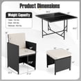 thumbnail image 3 of Costway 9 PCS Patio Dining Set with Tempered Glass Table & Ottoman Removable Cushions off-White, 3 of 10