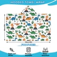 thumbnail image 2 of White Cartoon Dinosaurs Volcanoes Pattern Hooded Bath Towel，60"x35" for Ages 3 To 12 Kids, Quick Dry Lightweight Soft Microfiber Hood Beach Towel Cover Up for Kids, 2 of 7