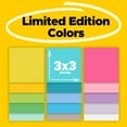 Postit Super Sticky Notes, Limited Edition Color Collection, 3x3 in