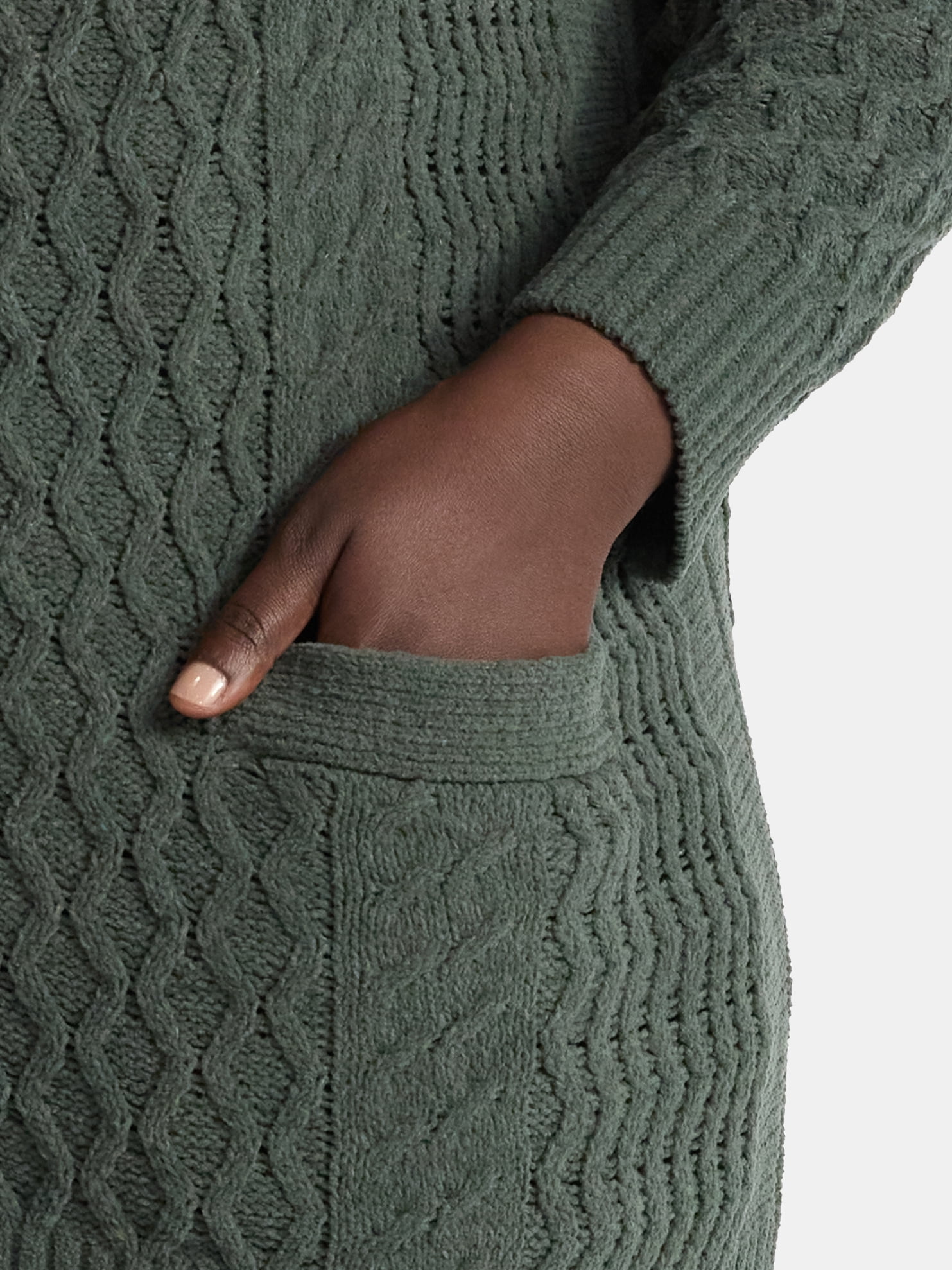 Terra & Sky Women’s Plus Chenille Boyfriend Cardigan Sweater, Midweight, Sizes 0X-4X