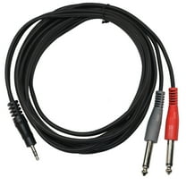 HQRP 1/8 TRS to Dual 1/4 TS Cable for JBL EON15 G2 Speakers, 10 ft