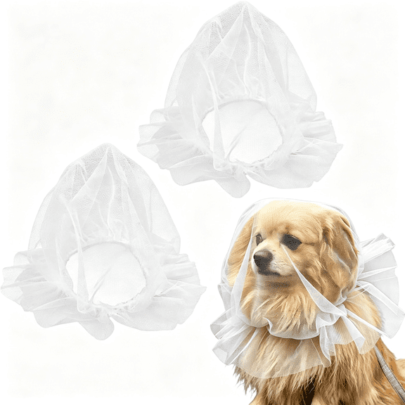AOMRCOL Dog Mesh Head Cover,2Pcs Breathable Pet Face Mask Mesh Muzzle,Lightweight Pet Head Net Cover Prevent Eating Biting Licking for Small Medium Large Dogs and Cats