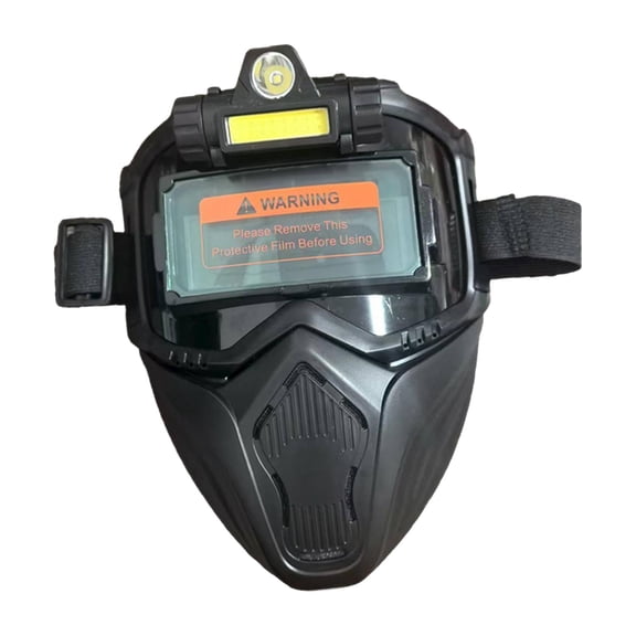 JISADER Auto Darkening Welding Face Cover Breathable Removable with Lights Face Hood