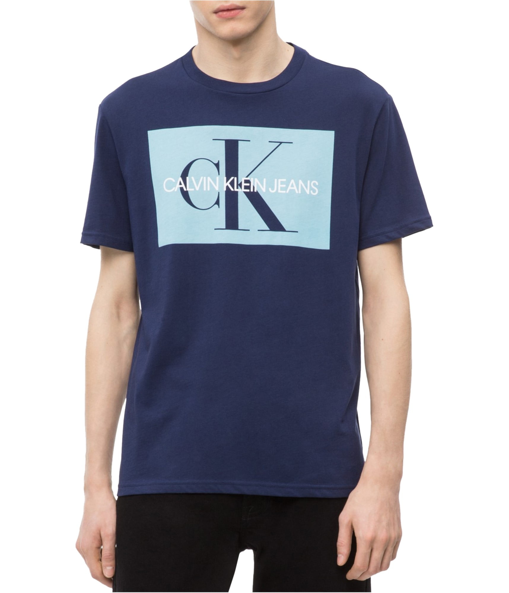 Calvin Klein - Calvin Klein Mens Monogram Logo Graphic T-Shirt, blue ...