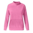 thumbnail image 4 of Diufon Sweatshirts for Women Mock Turtleneck Fall Winter Plain Pullover Tops Casual Loose Sweater with Pocket, 4 of 6