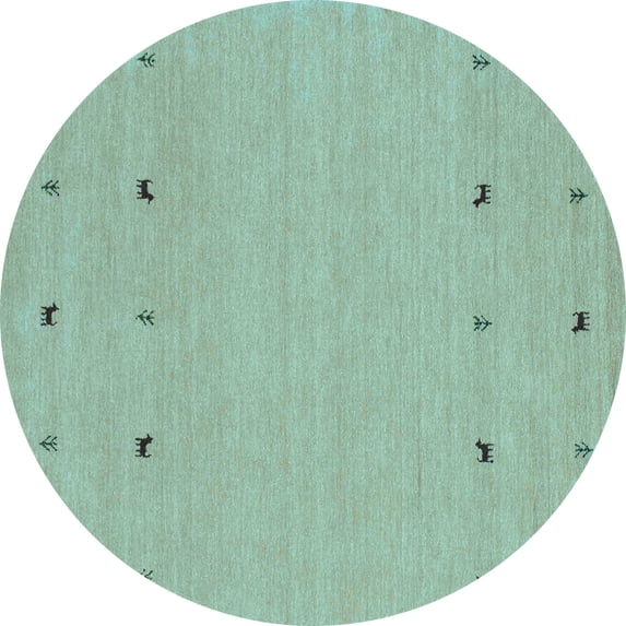 Ahgly Company Indoor Round Solid Light Blue Modern Area Rugs, 7' Round
