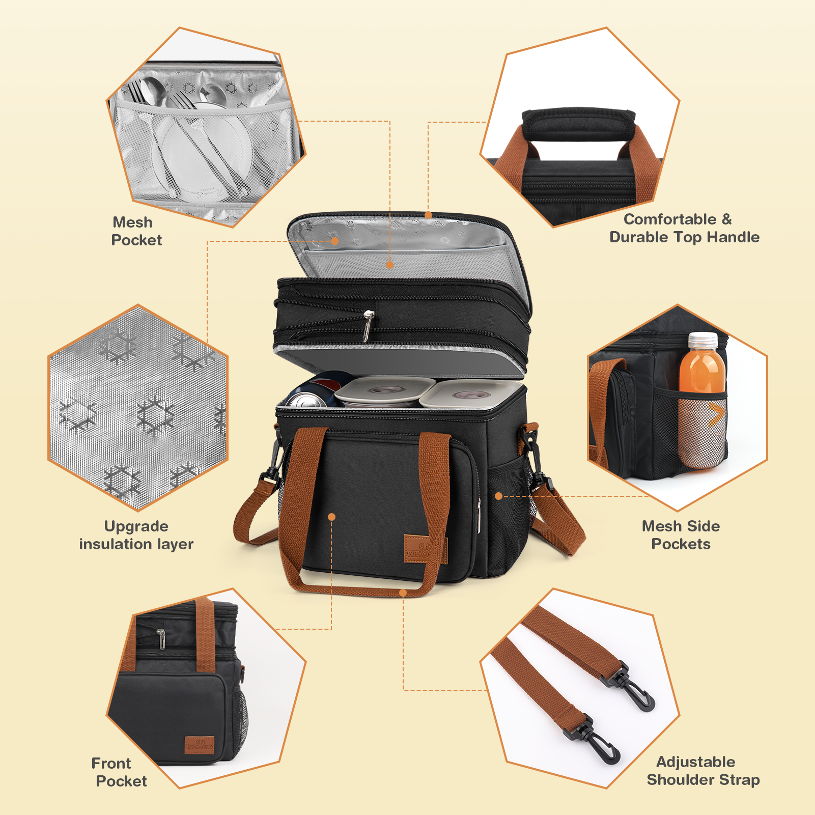 Gped Insulated Lunch Bag, Expandable, Black photo 4