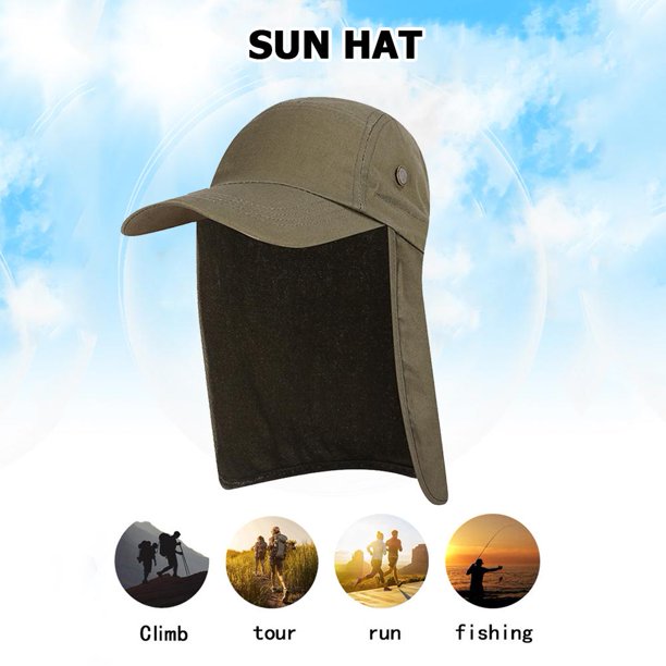 Mujeres Hombres Senderismo Pesca Sombrero Deporte al aire libre Protección solar Cuello Cara Solapa Gorra