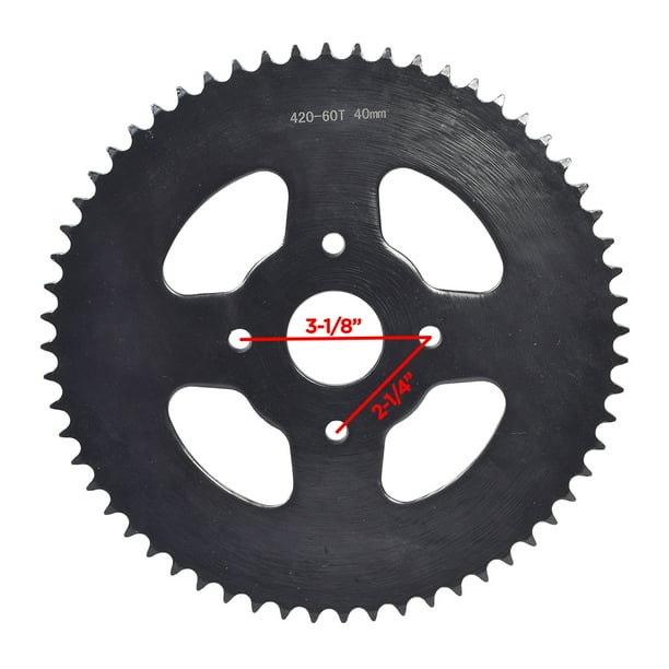 AlveyTech 40/41/420 Chain 60 Tooth Rear Sprocket for Mini Bikes (31/8" Mounting Hole Circle