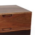 thumbnail image 3 of Mesa de noche Benzara de 23 pulgadas, madera de acacia, 3 cajones, color marrón, 3 of 6