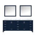 thumbnail image 2 of 84 In. W Navy Blue Bath Vanity With Marble Countertop And 34 Mirrors - Soft Close, 2 Cabinets, 14 Drawers, Stain Scratch Finish & , Interior Open Cabinet Shelf, 2 of 7