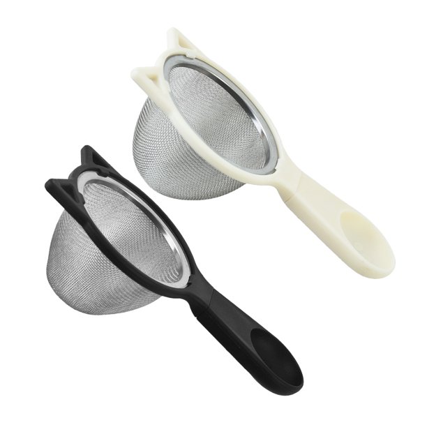 WEUVEB 2Ud Colador Reutilizable Para Cocina Con Malla Fina Y Mango Ergonómico En Acero Y PP