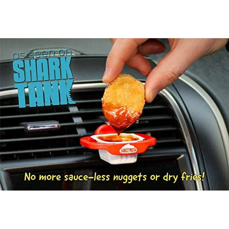 Saucemoto Dip Clip  An in-car sauce holder for ketchup and dipping sauces.  As seen on Shark Tank (10 Pack, Black) 