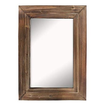 Barnyard Designs Decorative Wall Mirror Rustic Torched Wood Frame