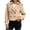 Khaki, variant on Tqcoqu Women's Cropped Double Breasted Trench Coat,Lapel Long Sleeve Casual Short Jacket With Pockets