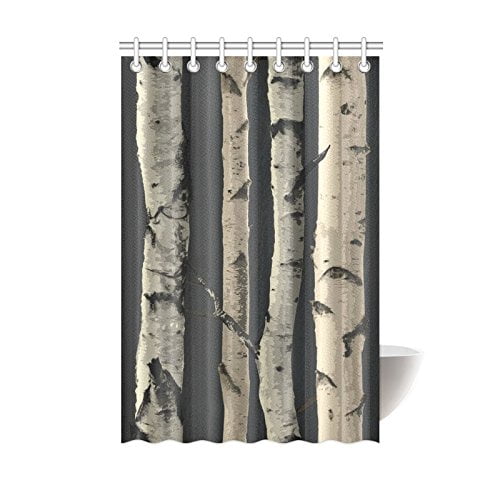 XDDJA Birch Tree Shower Curtain Waterproof Polyester Fabric Shower