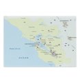 thumbnail image 1 of Map Cutting Board, Mapping of San Francisco Regions and Borders, Decorative Tempered Glass Cutting and Serving Board, in 3 Sizes, by Ambesonne, 1 of 2