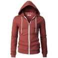 thumbnail image 2 of H2H Mens Casual Slim Fit Long Sleeve Lightweight Zip-up Hoodie With Kanga Pocket (CMOHOL048), 2 of 6